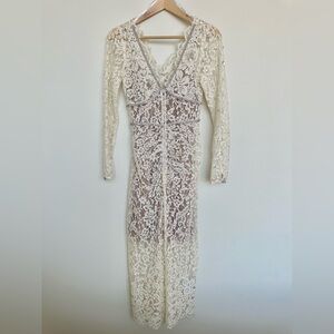 Self portrait lace sequin long dress size 0